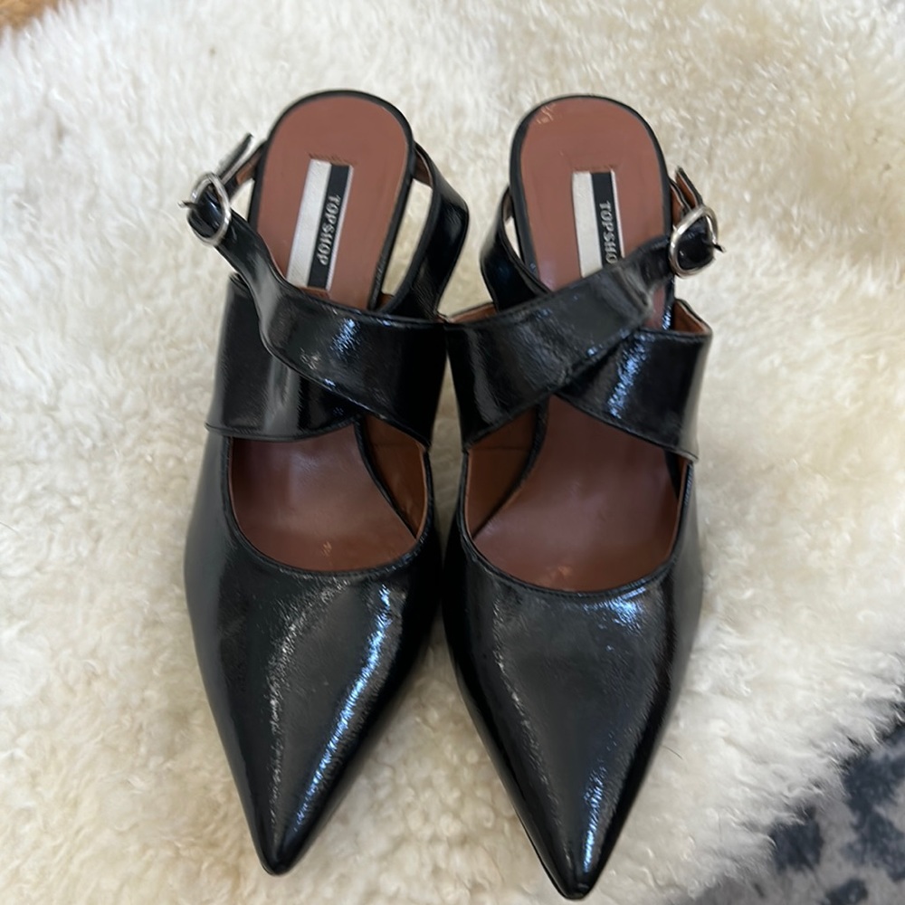 TopShop Black Slingback Heels (37)